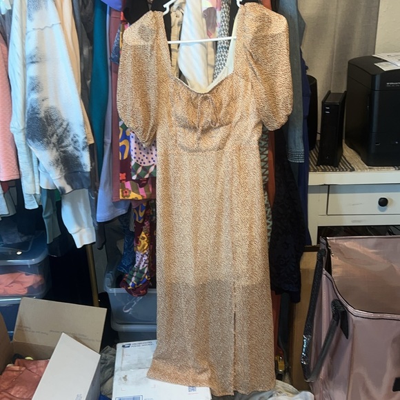 Sienna Sky Lined Animal Print Slit Maxi Dress Size Small - Picture 3 of 7